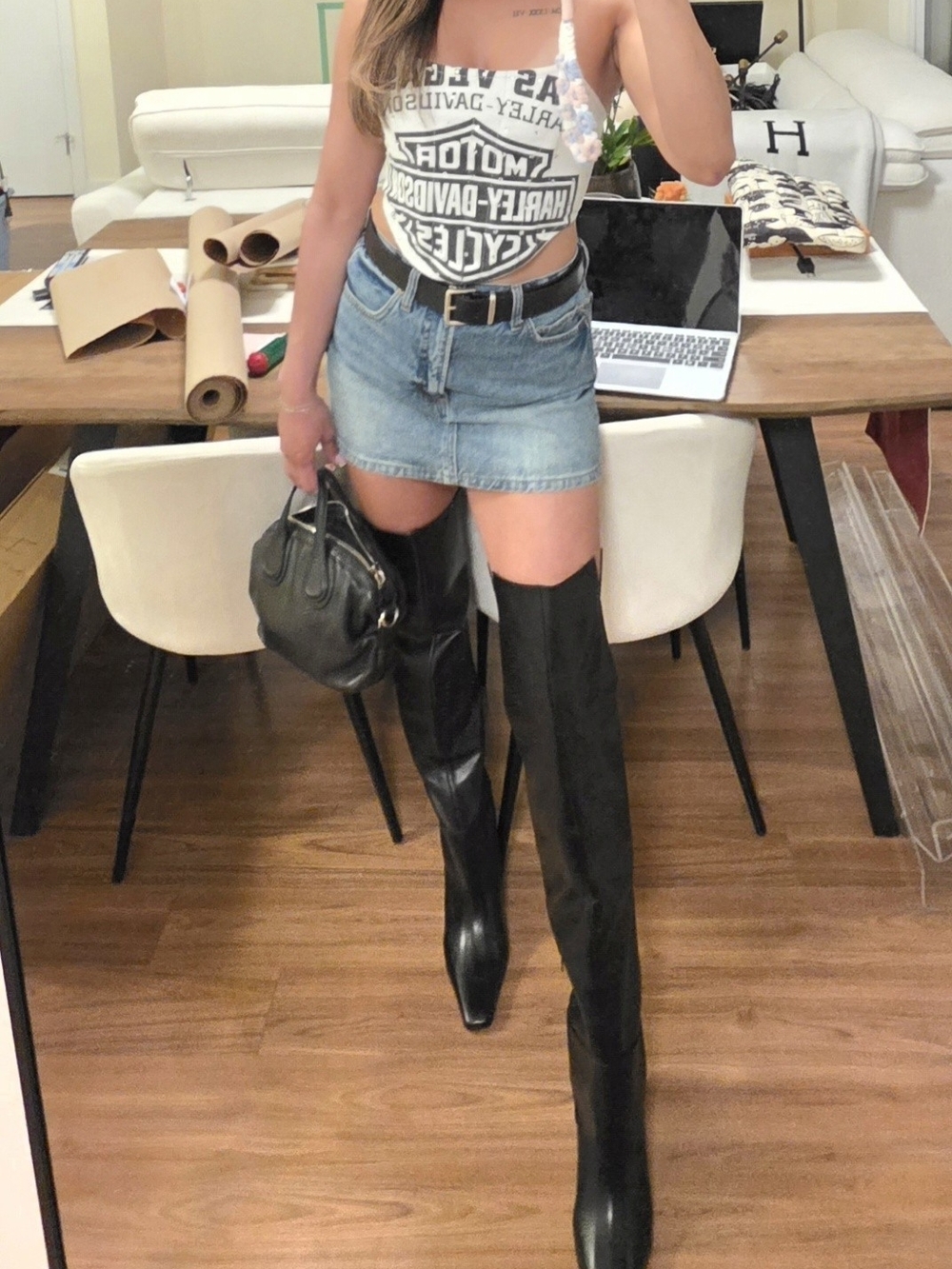 RAYE Zinnia thigh high black heeled boots